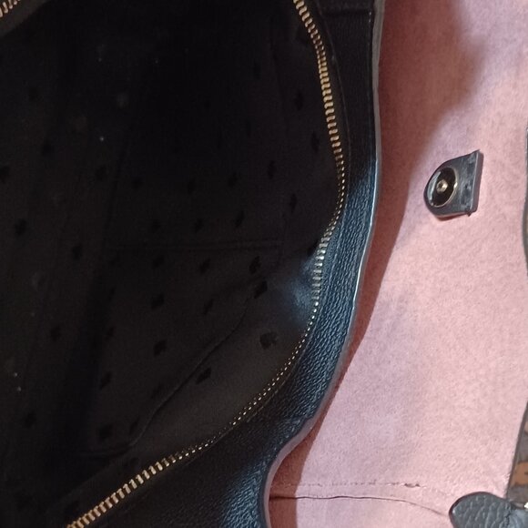 Kate Spade Leila Medium Triple Compartment Shoulder Bag - Black / Pink - Picture 10 of 12